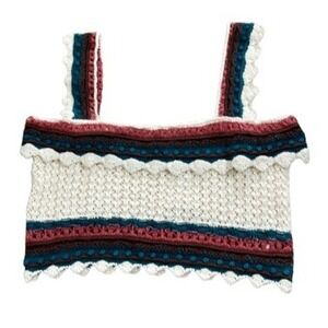 ZARA MULTICOLOR CROCHET KNIT CROP TANK TOP SIZE L NWT